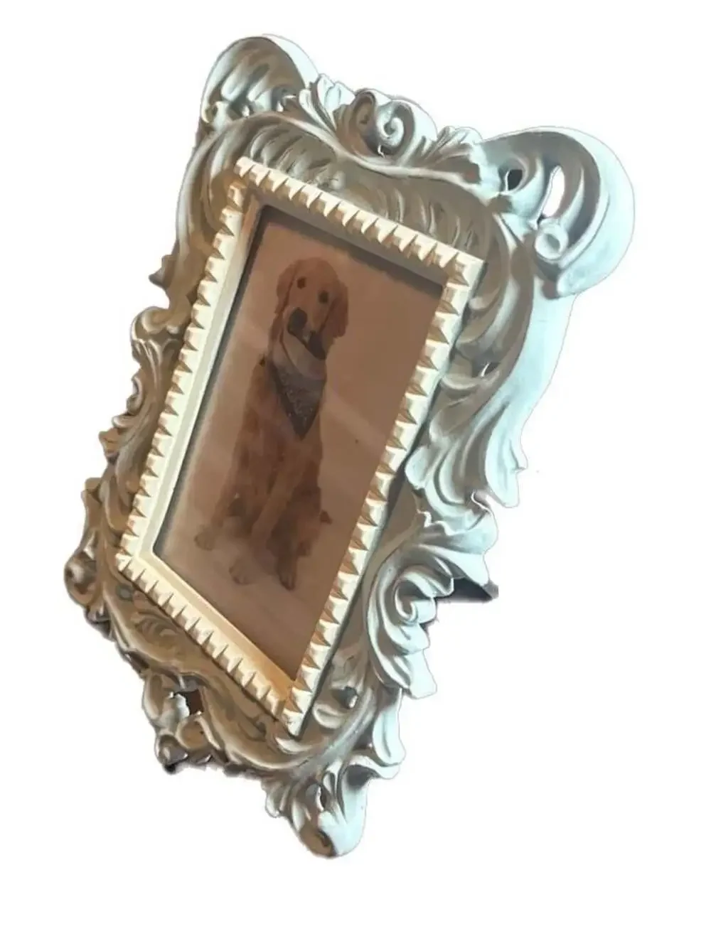 Cynthia Rowley New York Ornate Rococo Pale Blue 4x6 Resin Picture Frame